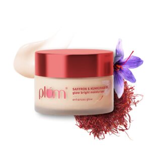 Plum Saffron & Kumkumadi Oil Daily Glow Bright Moisturizing Cream (50g) | Quick-Absorbing Day Cream | Brightens Skin & Enhances Glow | SPF 35 UVA/UVB Protection | For All Skin Types (Women & Men)