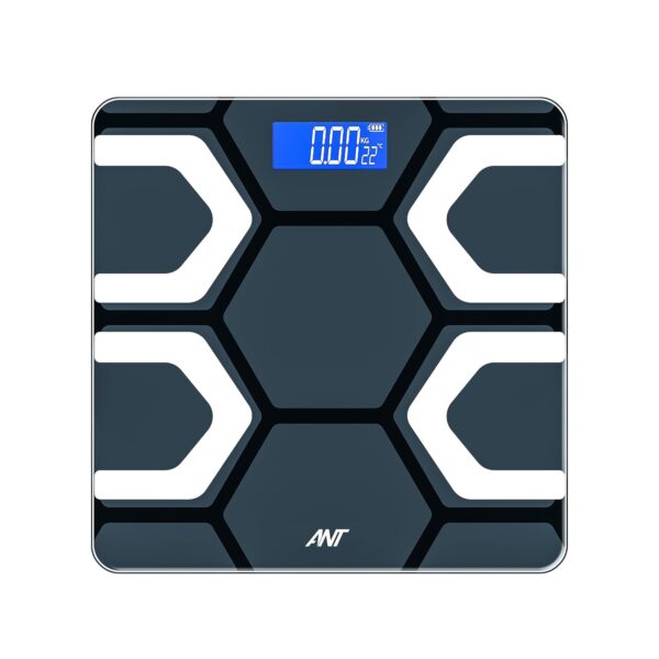 ANT Flora Fit Digital Bathroom Scale (Weight Machine) for Home & Gym; Wide LCD Display; Thick Tempered Glass; 30 Months Warranty; High Precision Sensors; 180kg Capacity