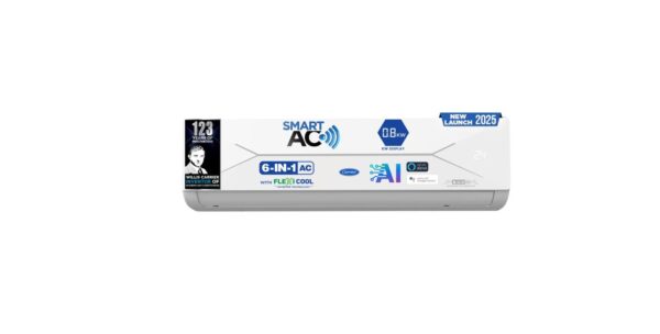 Carrier 1.5 Ton 3 Star Wi-Fi Smart Flexicool Inverter Split AC (Copper, Convertible 6-in-1 Cooling, Smart Energy Display, HD & PM 2.5 Filter, ESTER EDGE FXi Wi-Fi, CAI18EE3R35W0, White)