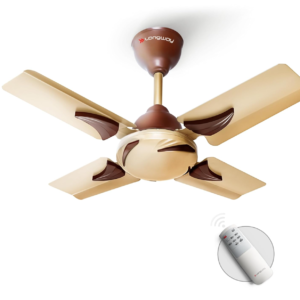 LONGWAY Creta P1 24-Inch Ultra High-Speed Ceiling Fan (Golden) / Remote Controlled / 4 Blade Anti-Dust Design / Energy Efficient / 2-Year Warranty