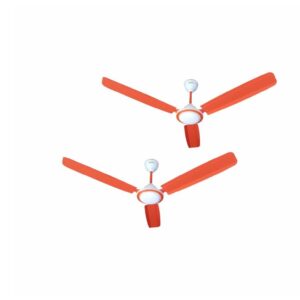 High-Speed Ceiling Fan (1200mm, 390 RPM) With Anti-Dust Coating (Orange) - 2 Year Warranty, Pack Of 2