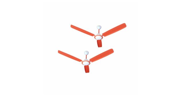 High-Speed Ceiling Fan (1200mm, 390 RPM) With Anti-Dust Coating (Orange) - 2 Year Warranty, Pack Of 2
