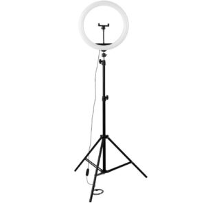 Amazon Basics LED Ring Light (12-inch) with Tripod Stand, Hot Shoe Adapter & 3 Temperature Modes for YouTube, Photo-Shoot, Vlogging & More