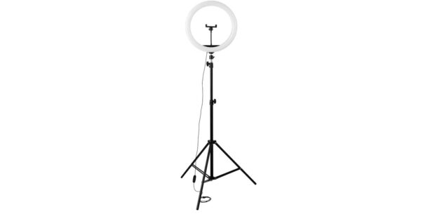 Amazon Basics LED Ring Light (12-inch) with Tripod Stand, Hot Shoe Adapter & 3 Temperature Modes for YouTube, Photo-Shoot, Vlogging & More