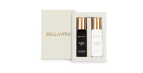 BELLAVITA CEO Man & White Oud Unisex | Long-Lasting 2x20ml EDP Perfume (Men & Women) | Tonka, Agarwood & Orange | Woody Premium Fragrance
