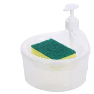 Kitchen Liquid Soap Dispenser with Sponge Holder (Double Layer, Pump Dispenser for Dishwashing Liquid, Bathroom Sink Organiser) - Pack of 1