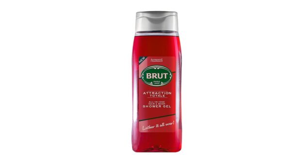 Brut Attraction All-In-One Shower Gel for Men (Hair & Body) / Authentic Fragrance / 500ml / 3-In-1 Performance / Fruity Scent