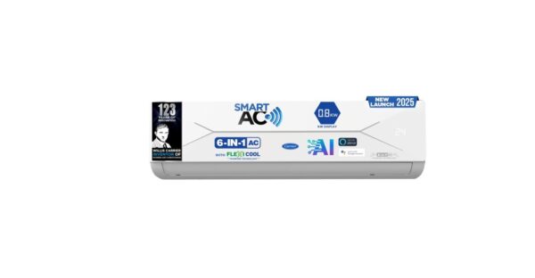 Carrier 2 Ton 5 Star Wi-Fi Smart Flexicool Inverter Split AC (Copper, Convertible 6-in-1 Cooling, Smart Energy Display, HD & PM 2.5 Filter, ESTER EDGE FXi Wi-Fi, CAI24EE5R35W0, White)