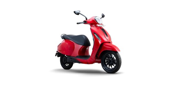 Chetak 2903 by Bajaj Auto High Speed Electric Scooter; Racing Red; 123 km Range; 63 kmph Top Speed; 3 kW Motor; 2.9 kWh Battery; Metal Body; Smart Features; With Charger (Ex-Showroom)