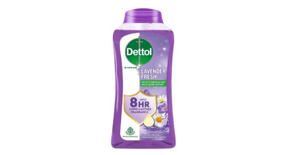 Dettol Lavender Fresh Body Wash And Shower Gel (250ml) | For Women And Men | 8-Hour Long-Lasting Fragrance | 99.9% Odour-Causing Bacteria Removal | pH-Balanced Formula
