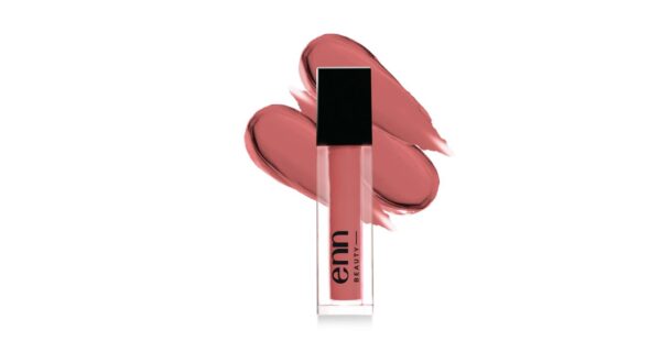 Enn Beauty Semi Matte Pink Liquid Lipstick / Long Lasting 12 Hour Coverage / Waterproof Non Transfer Smudge Proof / Rose Tea Shade / 1.5ml