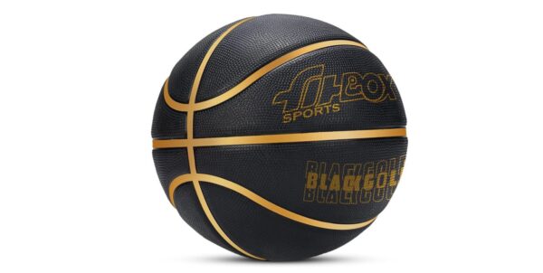 FitBox Sports Blend BlackGold Basketball (Official Size 5) | Professional Match Ball for Indoor & Outdoor Games & Training | Ideal for Kids & Adults | Perfect for Basketball Enthusiasts and Athletes