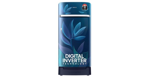 Samsung 189 L, 5 Star, Digital Inverter, Direct-Cool Single Door Refrigerator (RR21D2H259U/HL, Paradise Bloom Blue, Base Stand Drawer)