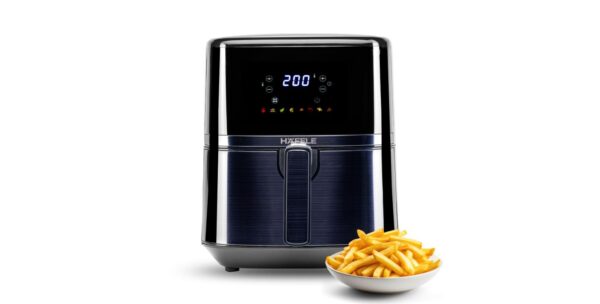 Hafele NOIL Lite 4.5L Digital Air Fryer (Brushed Steel) // 360° Rapid Air Technology // Touch Panel with 8 Preset Menus // 90% Less Oil // Non-Stick Basket // 1500W