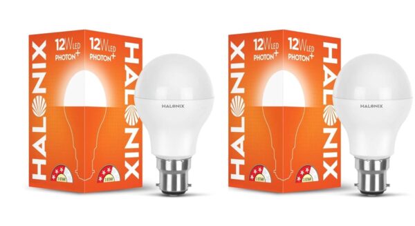 Halonix 12 Watts LED Bulb Astron Plus Base B22 (Yellow) - Pack of 2 | Energy-Efficient Lighting | Made in India | 25,000 Hours Lifespan