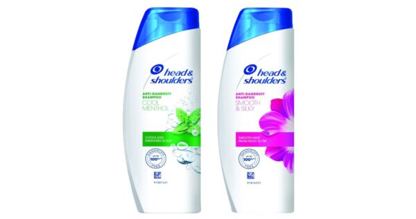 Head & Shoulders Anti Dandruff Shampoo Set: Smooth & Silky (180 ML) / Cool Menthol (180 ML) - 100% Dandruff-Free Hair, Fresh Scent Technology, Color-Safe Formula