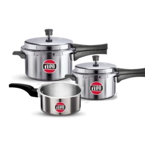 Iveo Indo-Green Aluminium Pressure Cooker Combo (2L, 3L, 5L) // Induction Base // Gas & Induction Compatible // Durable & Efficient // 1-Year Warranty