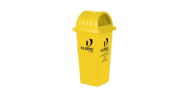 Cello Kleeno Dome Lid Plastic Garbage Dustbin Bucket 110 Ltr - Yellow - Manual-Lift (Made in India, UV & Heat Resistant, 100% Virgin HDPE Plastic)