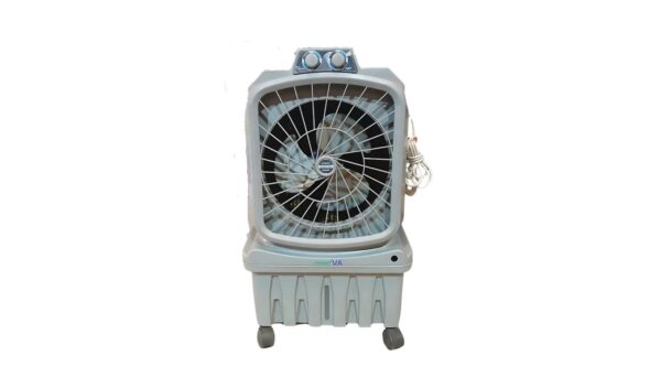 Leeva Air Cooler 1203 - 30L Tank, 12" Blade, Crompton Motor (White & Grey) - Powerful Cooling for 10x12 Feet Rooms