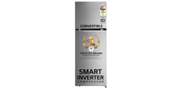 LG 322 L 3 Star Frost-Free Smart Inverter Double Door Refrigerator (GL-S342SPZX, Shiny Steel, Convertible with Express Freeze)