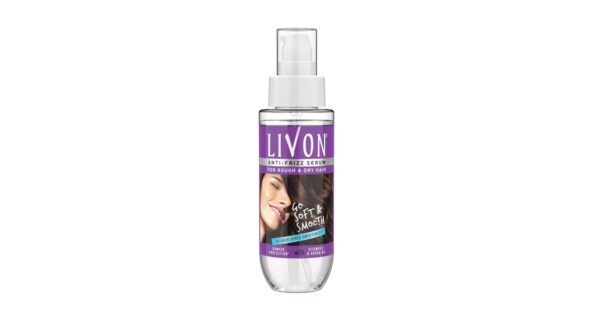 Livon Serum for Rough & Dry Hair, 100 ml; Moroccan Argan Oil; 24-Hour Smoothness; Frizz Control; Volume Management