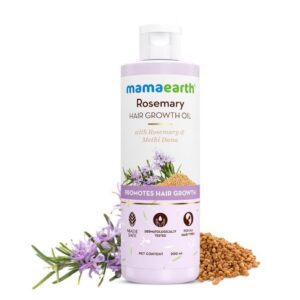 Mamaearth Rosemary Hair Growth Oil (200 ml) | Promotes Hair Growth, Controls Hair Fall | With Rosemary & Methi Dana | Strengthens Hair | For Healthy, Nourished Hair