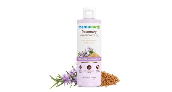 Mamaearth Rosemary Hair Growth Oil (200 ml) | Promotes Hair Growth, Controls Hair Fall | With Rosemary & Methi Dana | Strengthens Hair | For Healthy, Nourished Hair