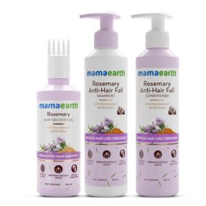 Mamaearth Rosemary Hair Fall Control Kit | 94% Stronger Hair | 93% Less Hair Fall | Made Safe Certified | For Men & Women (650 ml)