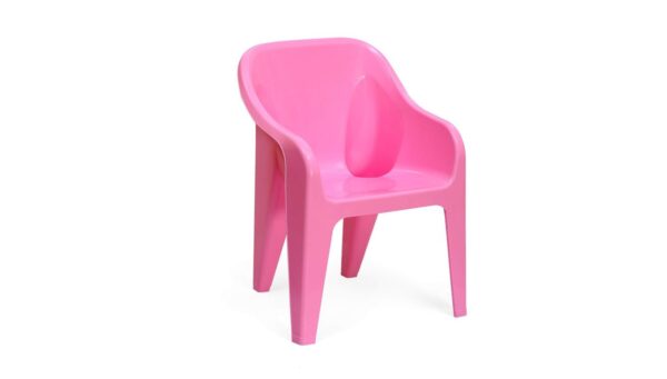 Nilkamal Kids Plastic Chair for Living Room with Arm | 1 Year Warranty | Stackable Plastic Chair for Home, Kids Room, Living Room, Outdoor | Pink Colour | EEZYGOBBY