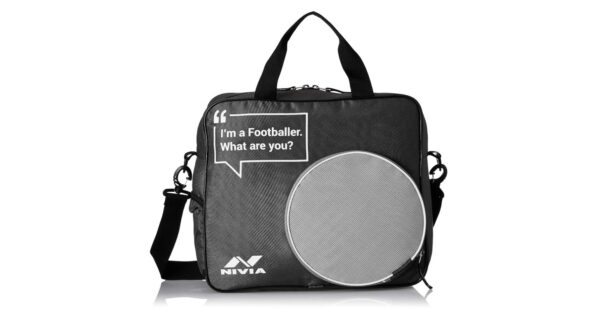 Nivia Game Bag: Water-Resistant, PVC-Coated Mesh Ball Bag (Royal Grey, Black) - 21L Capacity, Adjustable Strap, Durable 100% Polyester
