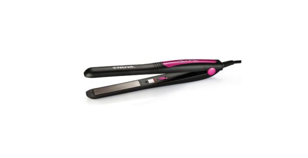 Nova NHS - 840 Selfie Hair Straightener for Women (Pink) / Quick 2-Minute Heat-Up / 210°C Maximum Temperature / 1.8M Long Cord / On-Off Switch with Indicator Light