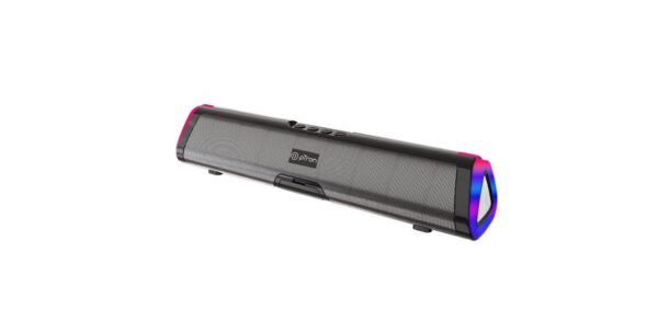 pTron Fusion Boom 20W Bluetooth Soundbar Speaker / Immersive Sound / RGB Lights / Metal Grill / BT5.3 / Aux / TF Card / USB / TWS Pairing (Black)