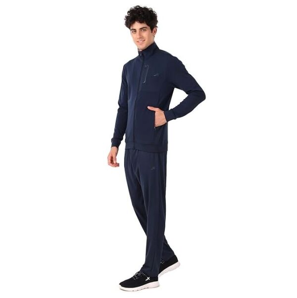 Vector X OTS-318 Men's Solid Winter Sports Gym Track Suit Zipper Set (90% Polyester, 10% Spandex) - Ultra Soft, Moisture-Wicking, Lightweight Athleisure Wear