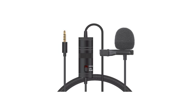 Tygot T-M1 Auxiliary Omnidirectional Lavalier Clip-On Microphone (Black) / 6M Cable / 3.5MM TRRS Plug / 6.35MM Adapter / For Mobile, Camera, DSLR, PC