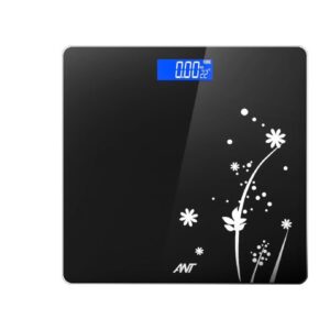 ANT Flora Bud Digital Weighing Scale (Highly Accurate Body Scale) / Precise Measurements Up To 180Kg / Large LCD Display / Tempered Glass Platform / 30-Month Warranty