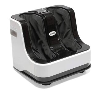 AGARO Relaxing Foot & Calf Massager Machine with Rolling & Kneading Functions (White) / Pain Relief & Improved Blood Circulation / Home Use / 3 Massage Functions / Auto & Manual Modes / Washable Sleeves