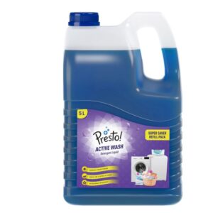 Amazon Brand Presto Active Wash Detergent Liquid (5 Litre) / Tough On Stains / Gentle On Fabrics / Colour-Safe / Refreshing Fragrance / For Machine And Hand Wash