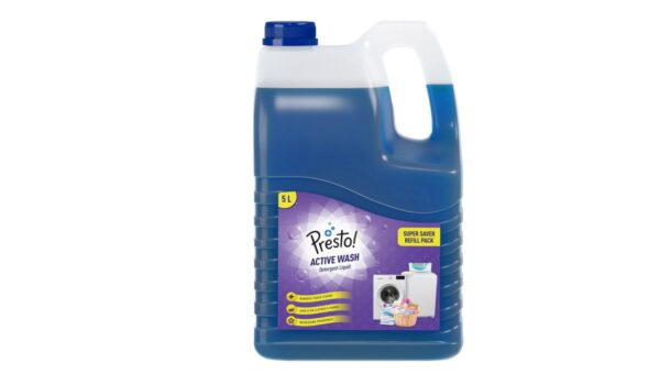 Amazon Brand Presto Active Wash Detergent Liquid (5 Litre) / Tough On Stains / Gentle On Fabrics / Colour-Safe / Refreshing Fragrance / For Machine And Hand Wash