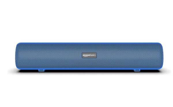 Amazon Basics SB25L 25W Bluetooth Soundbar (Blue) / 4000 mAh Battery / 2X Bass / 7 hrs Playback / Blue LED Lights / Bluetooth 5.3, Aux & USB Connectivity