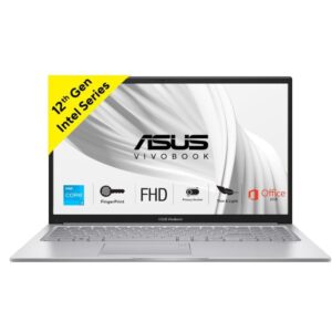 ASUS Vivobook 15 Laptop (Intel Core i3-1215U / 15.6" FHD / 8GB RAM / 512GB SSD / Intel UHD Graphics / Win 11 / Office 2021 / Backlit Keyboard / Cool Silver)