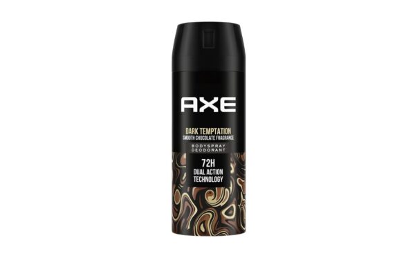 Axe Dark Temptation Long Lasting Deodorant Bodyspray for Men 150 ml "Smooth & Sophisticated" / "48-Hour Protection" / "Cooling Effect" / "Zinc Formula" (No Dyes or Parabens)