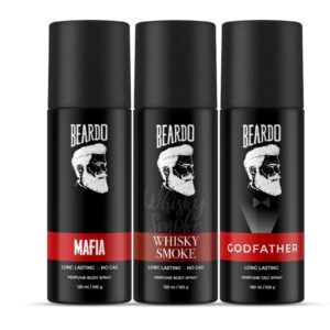 Beardo Godfather, Whisky Smoke & Mafia Perfume Body Spray (Set of 3) | Citrus, Aromatic, Spicy Fragrances | Long-Lasting Deodorant for Men | Perfect Gift SetBeardo Godfather, Whisky Smoke & Mafia Perfume Body Spray (Set of 3) | Citrus, Aromatic, Spicy Fragrances | Long-Lasting Deodorant for Men | Perfect Gift Set