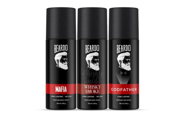 Beardo Godfather, Whisky Smoke & Mafia Perfume Body Spray (Set of 3) | Citrus, Aromatic, Spicy Fragrances | Long-Lasting Deodorant for Men | Perfect Gift SetBeardo Godfather, Whisky Smoke & Mafia Perfume Body Spray (Set of 3) | Citrus, Aromatic, Spicy Fragrances | Long-Lasting Deodorant for Men | Perfect Gift Set