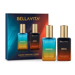 BELLAVITA Narco & Devil | Long Lasting 2x20ml EDP Perfume Set (Men/Women) | Bergamot, Jasmine & Vanilla | Premium Unisex Fragrance Combo