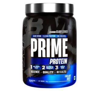 Bigmuscles Nutrition Prime Protein (1kg) | Whey Isolate & Concentrate | 24g Protein, 10g EAA | With Digestive & Probiotic Enzymes | Rich Chocolate Flavor