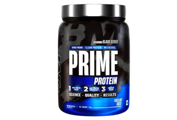 Bigmuscles Nutrition Prime Protein (1kg) | Whey Isolate & Concentrate | 24g Protein, 10g EAA | With Digestive & Probiotic Enzymes | Rich Chocolate Flavor