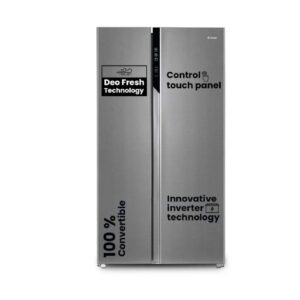 CANDY 602 L Frost Free Side by Side Refrigerator (CSS6600TS) "100% Convertible Technology" "Digital Control Panel" "Magic Convertible Cooling" "2-door" (Shiny Steel)