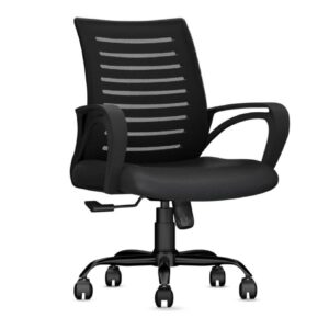 CELLBELL Desire C104 Mesh Mid Back Chair | Ergonomic Office, Study, Revolving, Computer Chair (Black) | Heavy Duty Metal Base | Seat Height Adjustable | Work from Home
