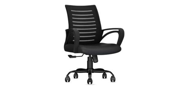 CELLBELL Desire C104 Mesh Mid Back Chair | Ergonomic Office, Study, Revolving, Computer Chair (Black) | Heavy Duty Metal Base | Seat Height Adjustable | Work from Home