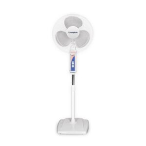 Crompton Wave Plus 400 mm High Speed Pedestal Fan; Adjustable Height; Smooth Oscillation; Superior Air Delivery; 2 Year Warranty; White